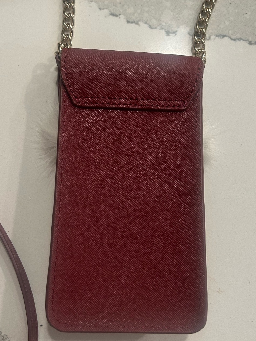 EUC Kate Spade So Foxy Fox Smartphone Case Crossbody Bag Snap Closure Dark Red - Picture 11 of 12